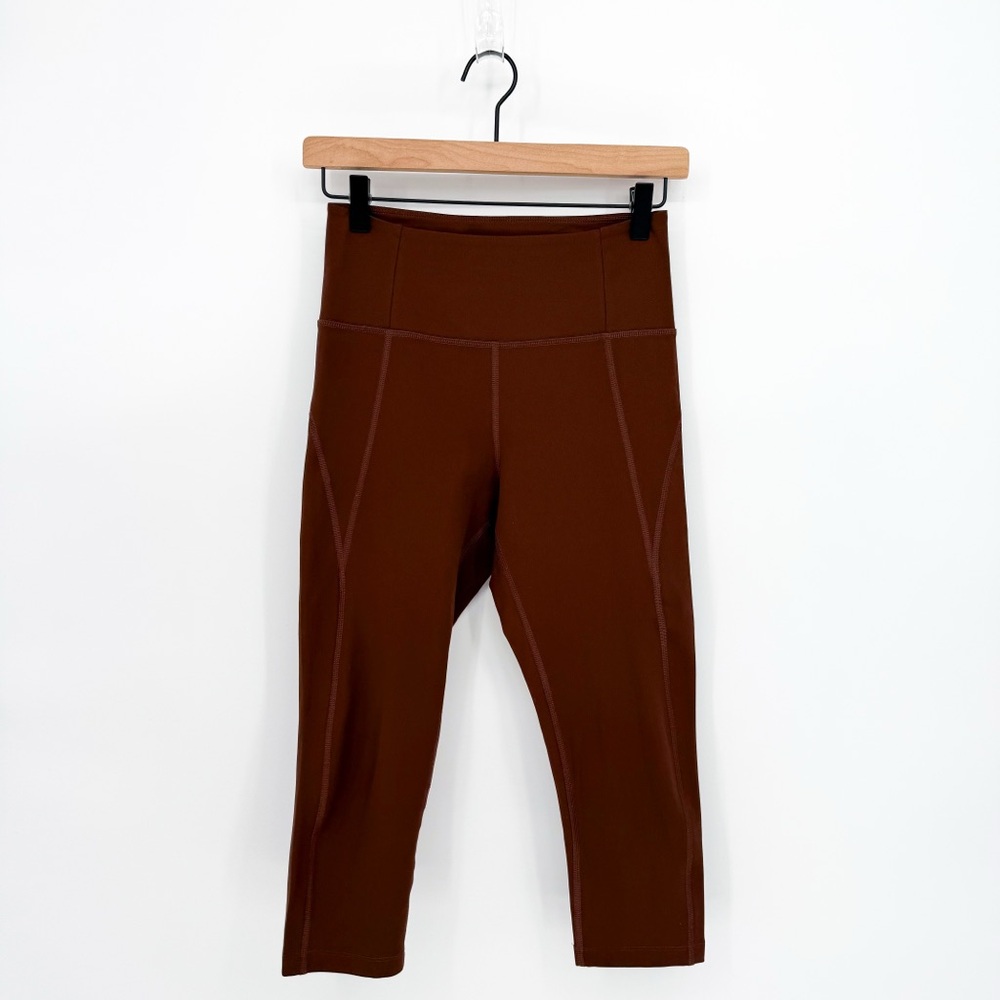 Girlfriend Collective 7/8 High Rise Compressive Leggings in Earth Small